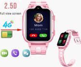 CHAFARINAS® K15H Kinder smartwatch - 4G - SOS Functie - Gratis Simkaart - GPS Tracker via App - Video bellen - Waterdicht - Kleur: Roze