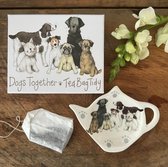 Alex Clark Tea Bag Dogs Together ~ Theezakje schotel Honden
