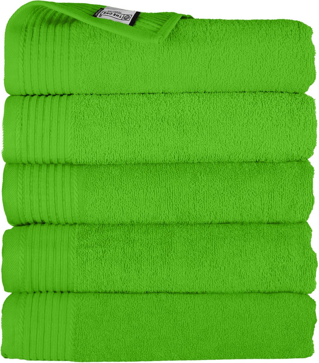 The One Towelling Classic Handdoeken - 70 x 140 cm - 5 Stuks - Voordeelverpakking - Hotelkwaliteit - 100% Gekamd katoen - Limoengroen