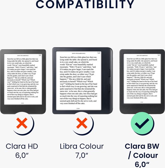 kwmobile e-reader hoesje geschikt voor Kobo Clara BW / Colour hoes - Ereader flip case met standaard - Kunstleren e reader cover - Kat Miauw design in grijs van Merkloos — afbeelding 3