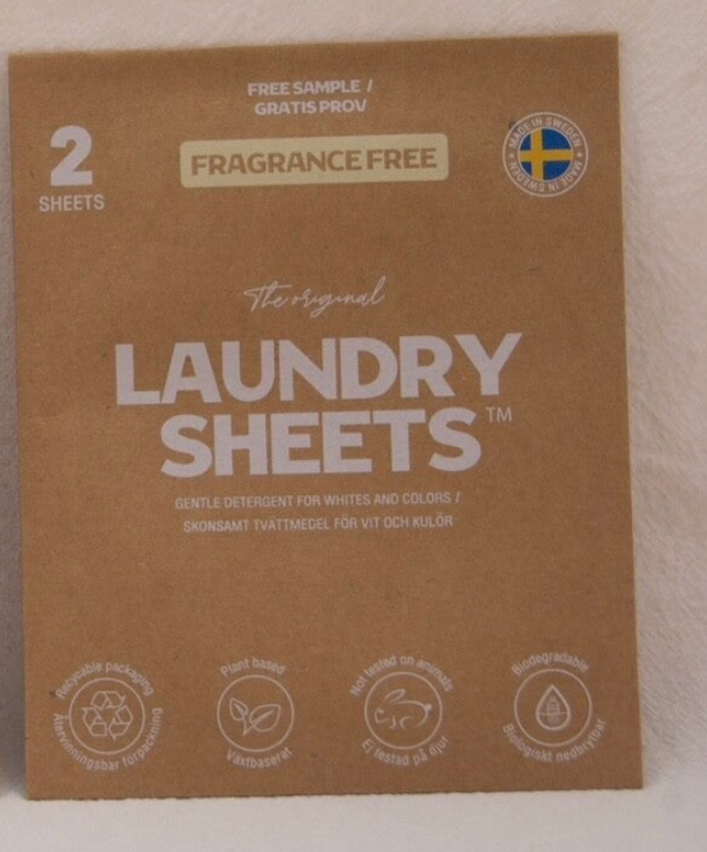 Goedkoopste Laundry Sheets 2 stuks | 2 wasbeurten | Wasstrips | Wasvelletje | GEURLOOS | Plantaardig product | 15 - 95 graden wasjes