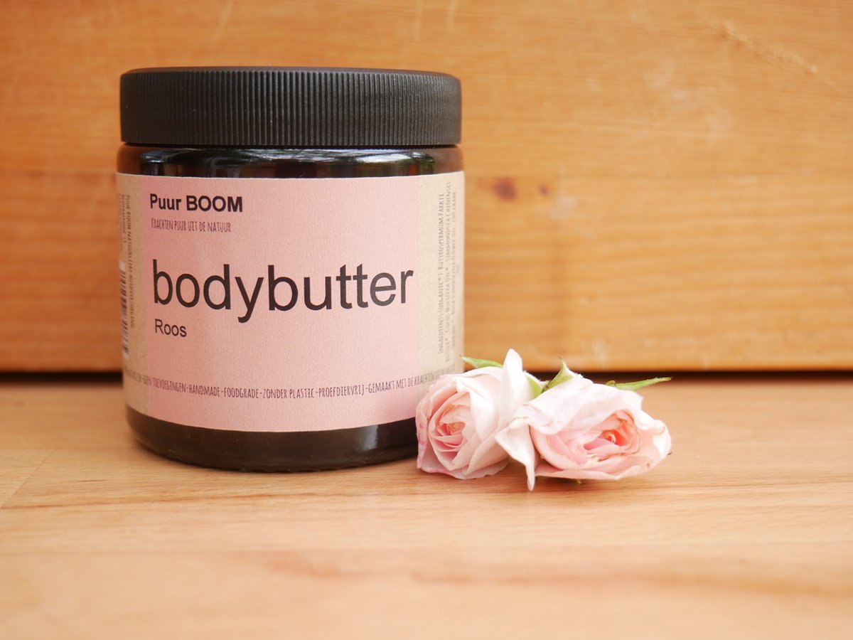 Goedkoopste Puur BOOM - Bodybutter Roos- natuurlijke lichaamsverzorging- huidverzorging-kruiden uit de natuur