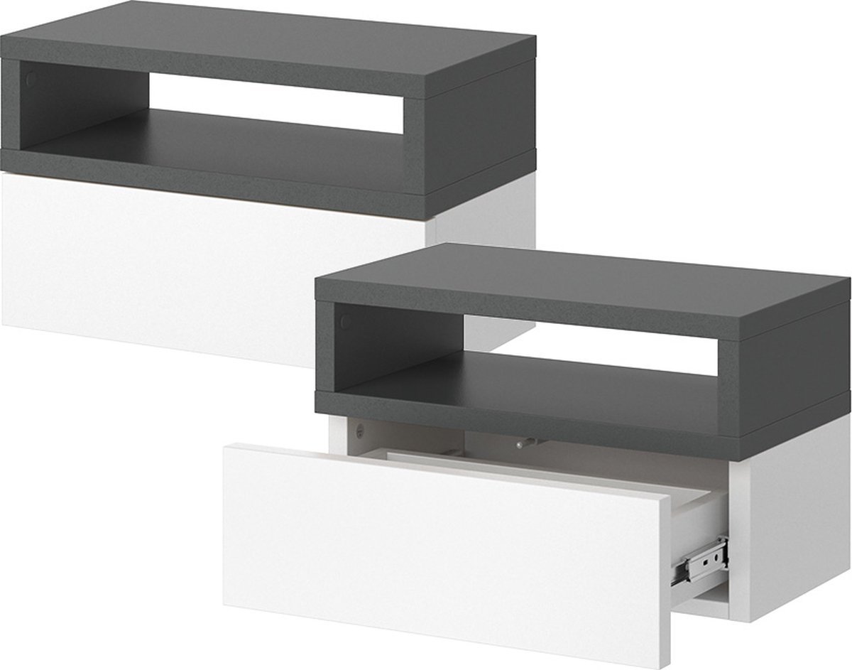 Vicco Urbano Nachtkastje – Set van 2 Antraciet