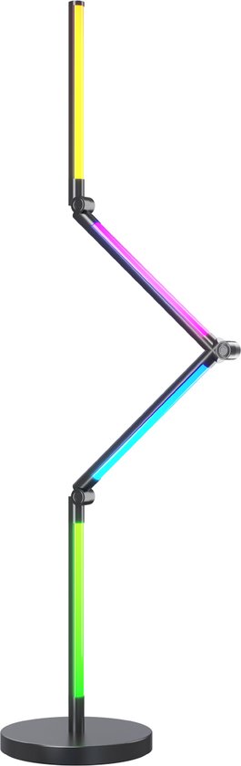 Lampadaire Gaming Calex - Compatible Razer Chroma - Smart Home - Synchronisation RGBIC pour PC - Antidérapant - 140 cm