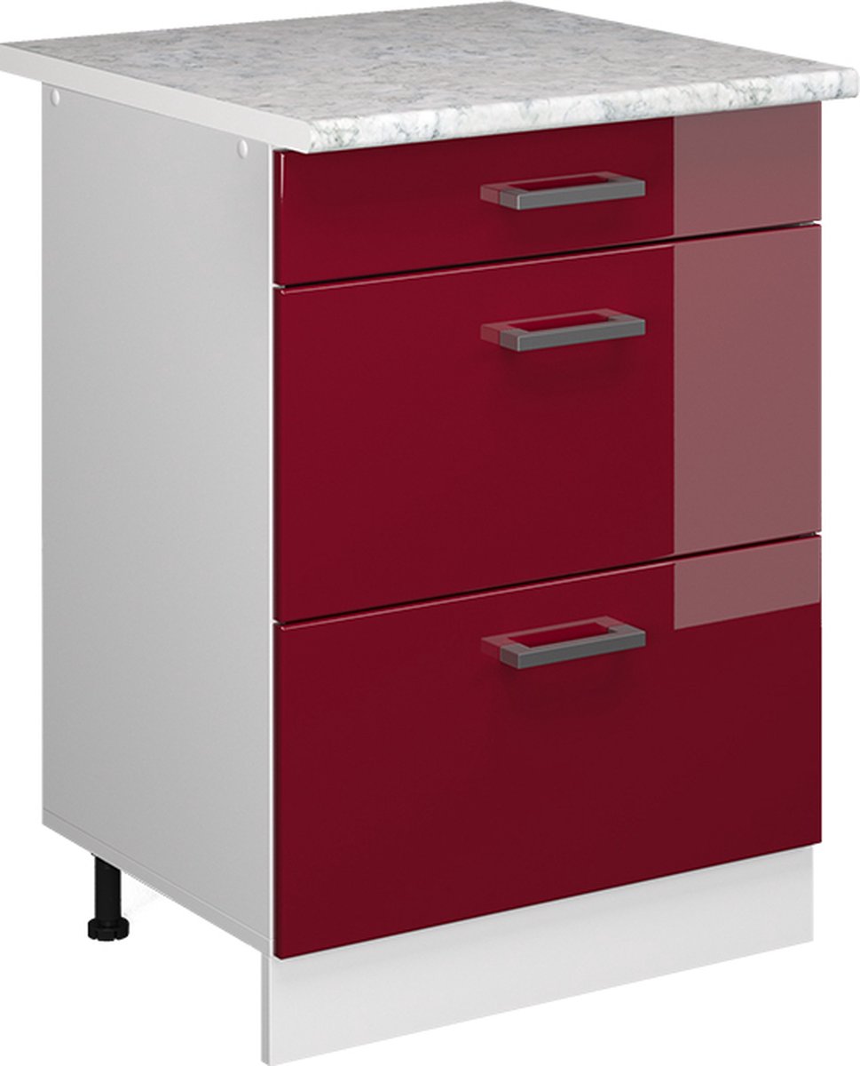 Vicco R-Line Universele onderkast – 60 cm met laden Bordeauxrode hoogglans