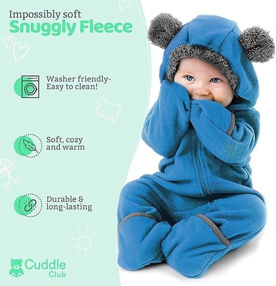 Cuddle Club Babyrompertje van fleece voor pasgeborenen tot 4 jaar Cuddle Club Babyrompertje van fleece voor pasgeborenen tot 4 jaar