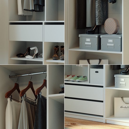 Vicco Armoire Elmo, Wit, 100 x 200 cm Set de 3 parties