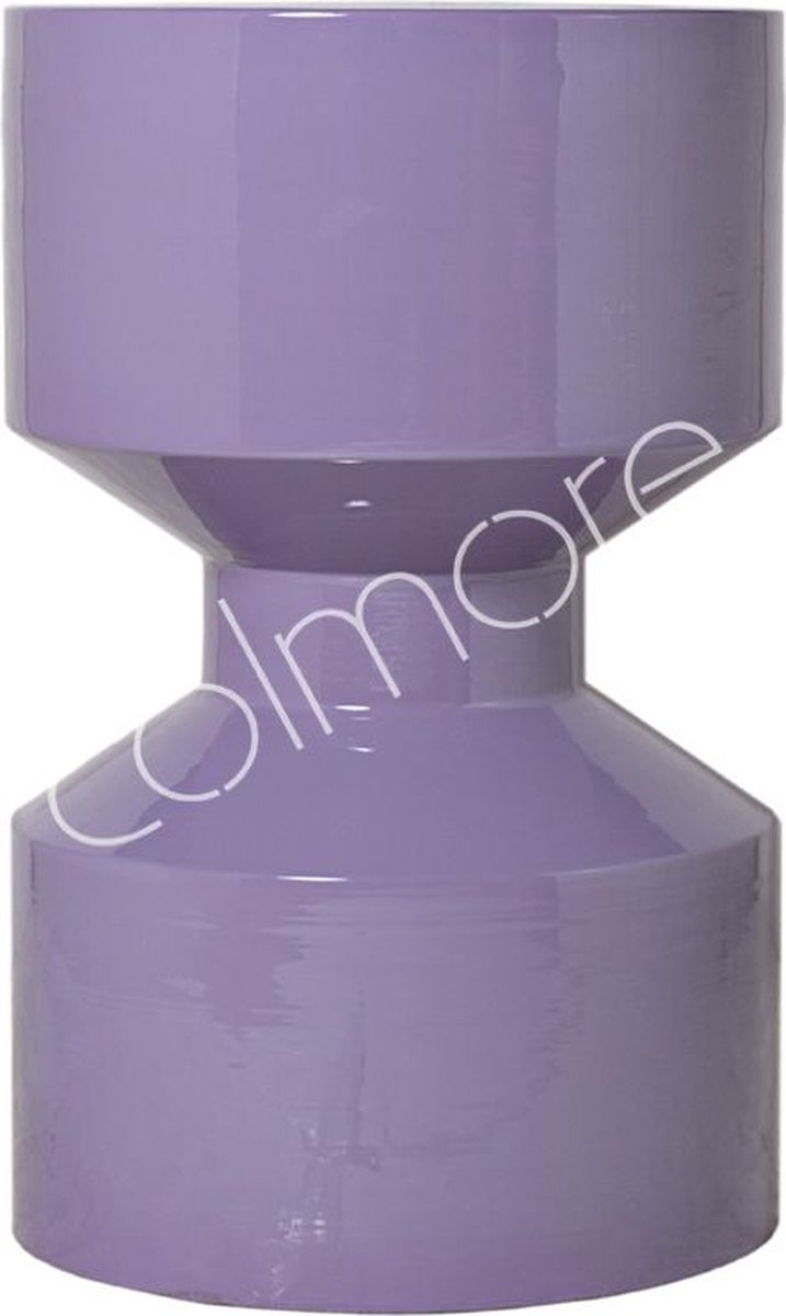 Colmore by Diga luxe emaille lila poef bijzettafel kruk 30 x 47 cm