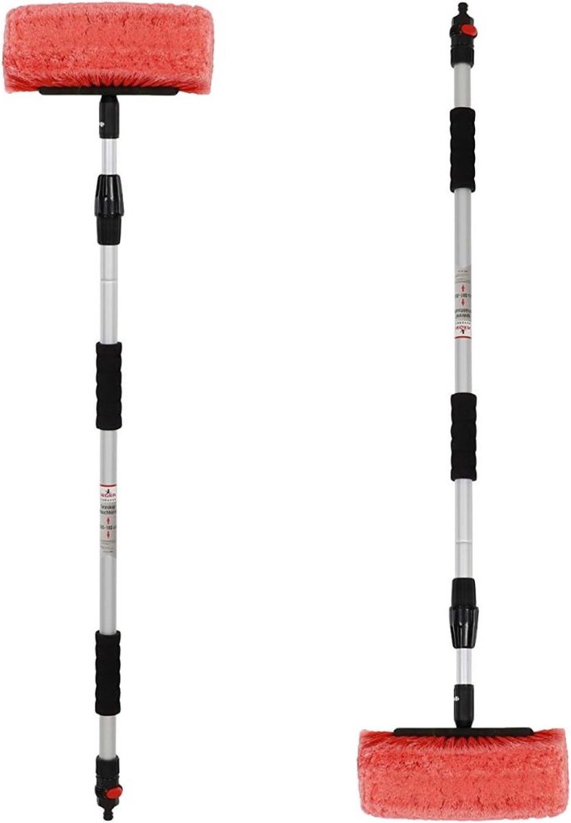 Goedkoopste Zonnepanelen Borstel - Telescopische Wasborstel, Autowasborstel voor Caravan, Auto, Vrachtwagen, Bus, Van, Camper, Telescopische Steel 105-180 cm Verlengbare Autowasborstel, Schoonmaakborstel