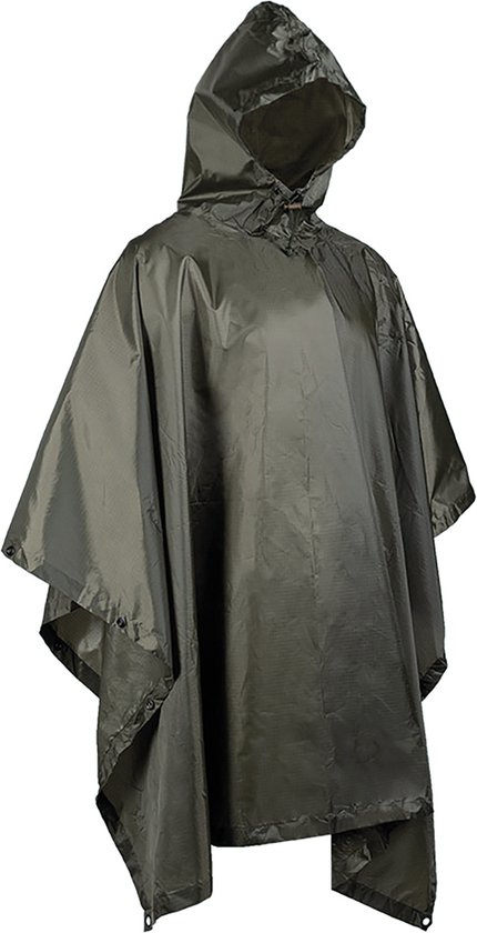 Poncho Imperméable Mil-Tec Armée – Noir, Taille Unique, Avec Capuche – Neuf