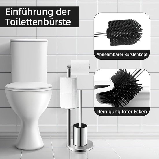 RVS Toiletborstel in houder - Toiletborstelhouder - Wc borstel