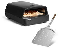 BURNHARD® Gas pizza oven voor buiten - Tony + Pizzaschep, draagbare 5,9 kW buitenoven voor pizza