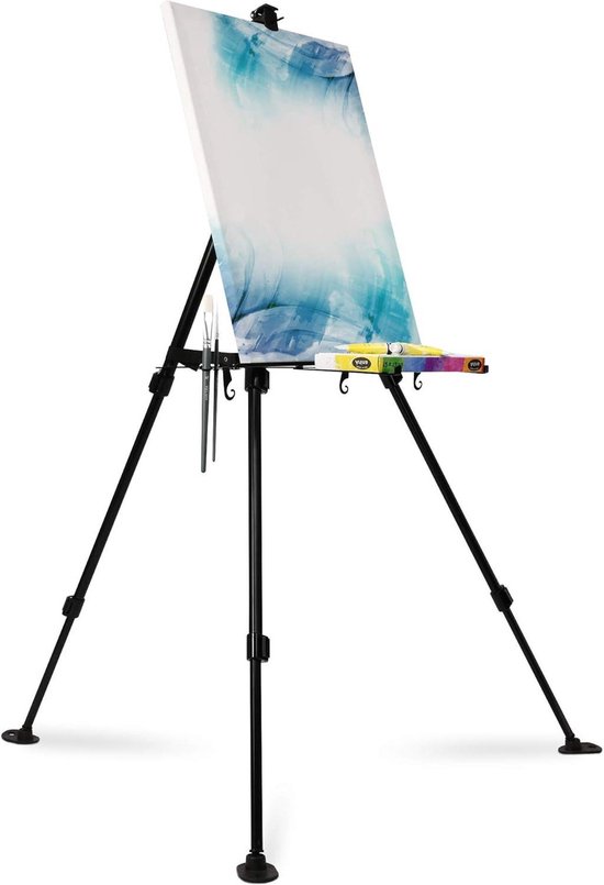Artina Paris Chevalet Aluminium Portable Réglable 82cm - Chevalet Peinture Léger Avec Porte-Pinceaux
