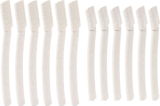 INTER-ESQUE Augenbrauen-Rasierer & Dermaplaning Set – 6 Stück, Biologisch Abbaubar Aus Weizenstroh