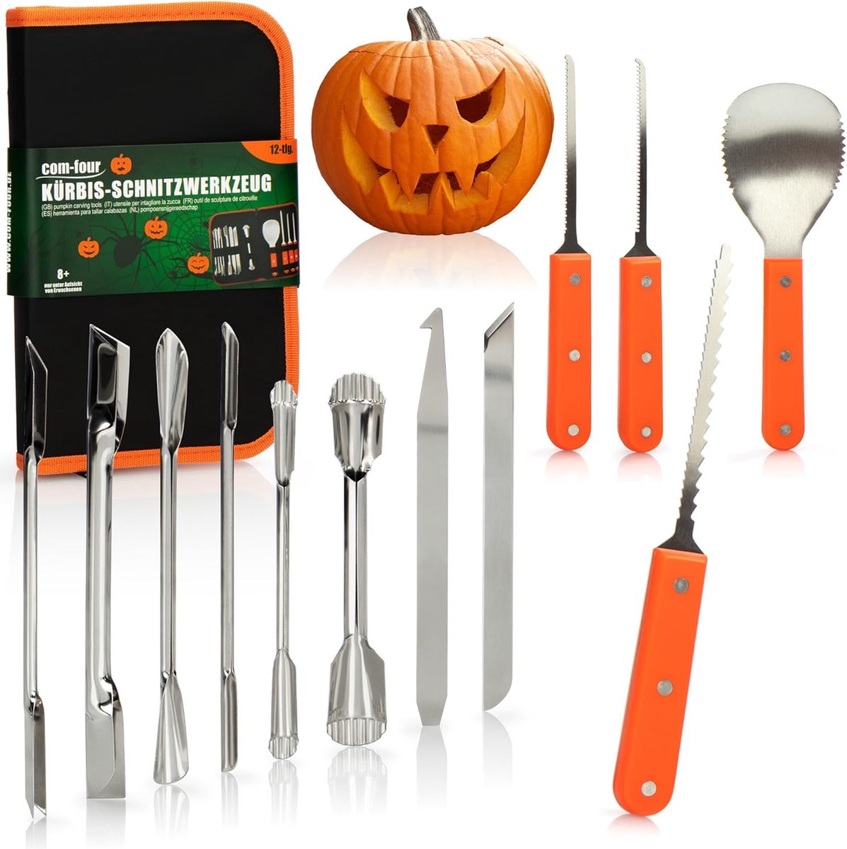 4 Cuillères à Café Halloween En Acier Inoxydable - Forme Citrouille, Or, Pour Dessert, Café, Hôtel, Fête D'automne