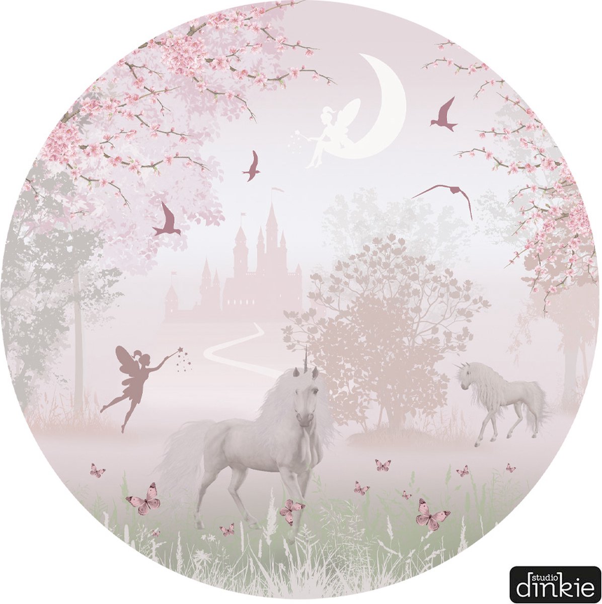 Studio Dinkie | Muurcirkel Dreamy Fairy Forest | Babykamer | Kinderkamer | Decoratie