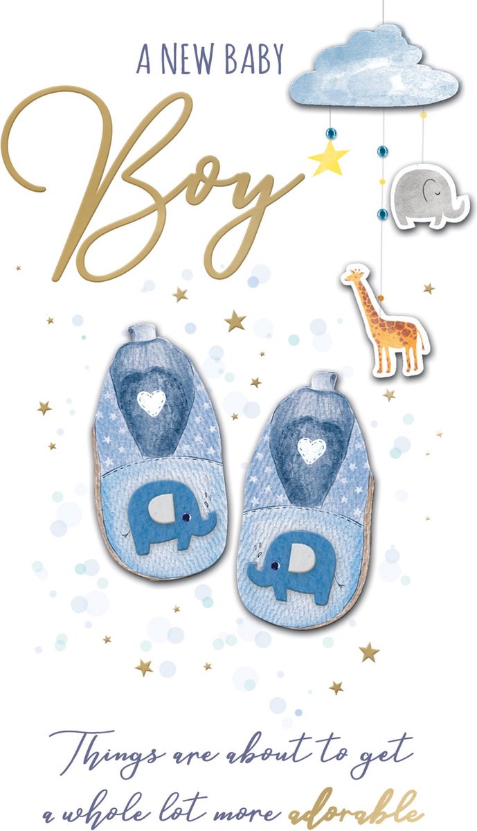 Wenskaart Engels A new baby boy jgs717 merk mourik