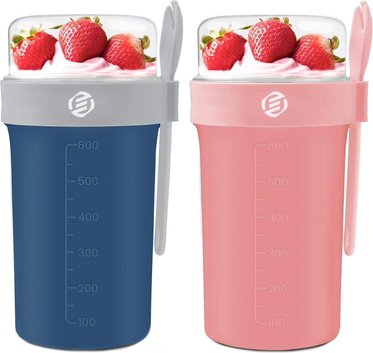 Equivera Overnight Oats Potjes - Muesli Beker - Mason Jar - Havermout - Set - Must have voor jouw ontbijt