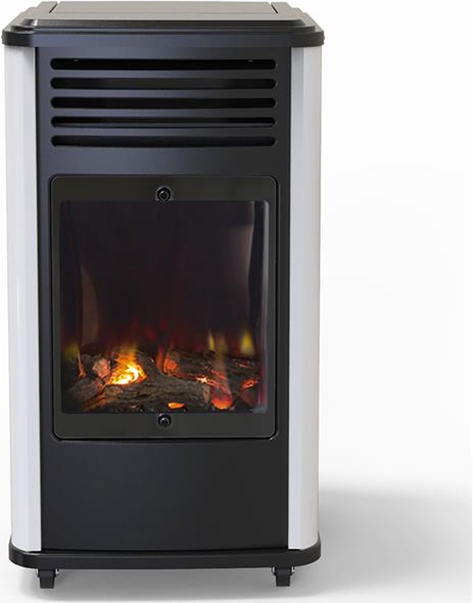 Gaskachel Manhattan Mobiele Sfeerhaard design kachel met open vuur effect 3.4 kW op gasfles