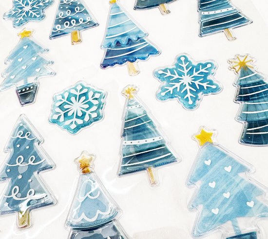 3D Gel Stickers Kerst - 3D Stickers Winter - Knutselen Meisjes - Knutselen Volwassenen - Kerststickers - Stickers voor Volwassenen - Kaarten Maken - Hobbystickers - Stickervel Kerst - Stickervel Winter - Stickers Kerstmis - Kerstkaarten