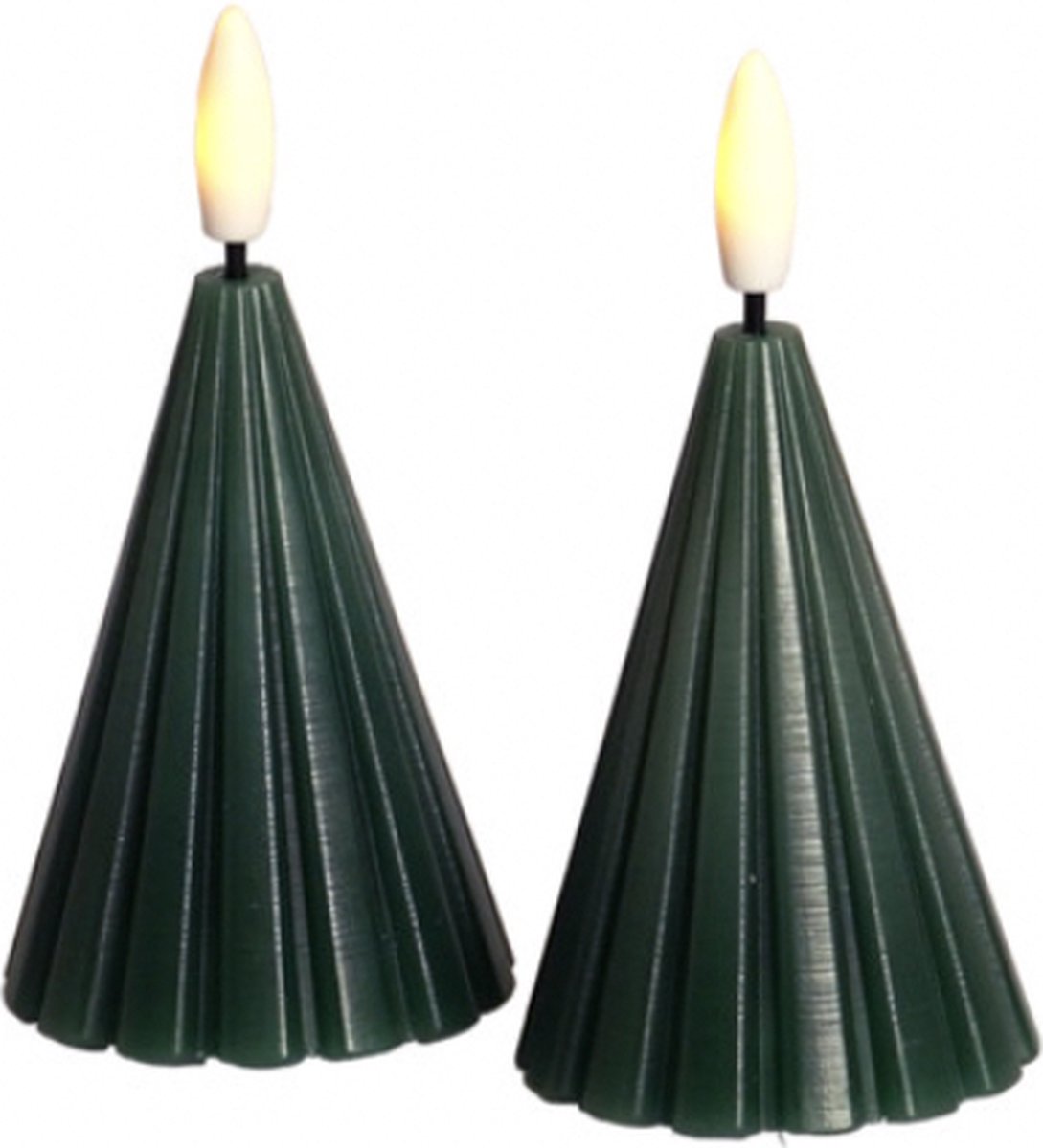 Sirius home - Laura Tree - Kerstboom - Ø5,7x8cm - Groen - LED licht - 2 stuks