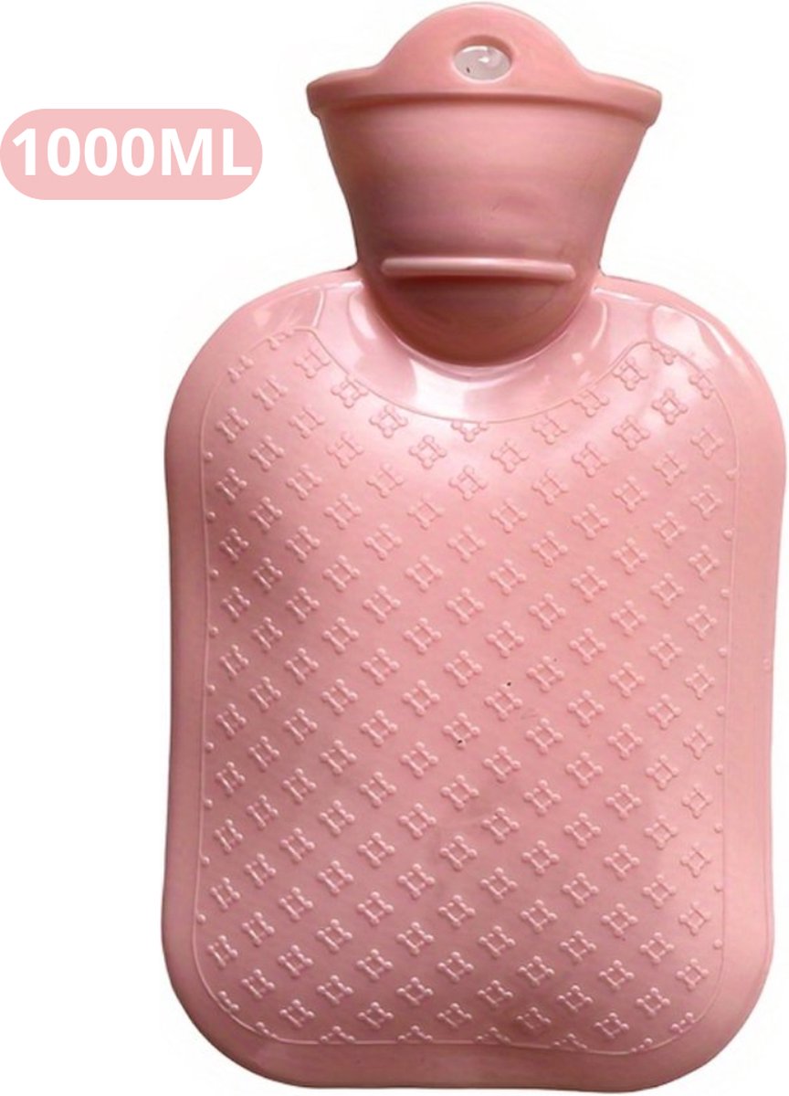 Goedkoopste Bovista Warmwaterzak - Warmtekussen - Warmwaterkruik - Warmtekruik - Knuffel - Kruik - Bag - Met Hoes - Roze - 1000ML