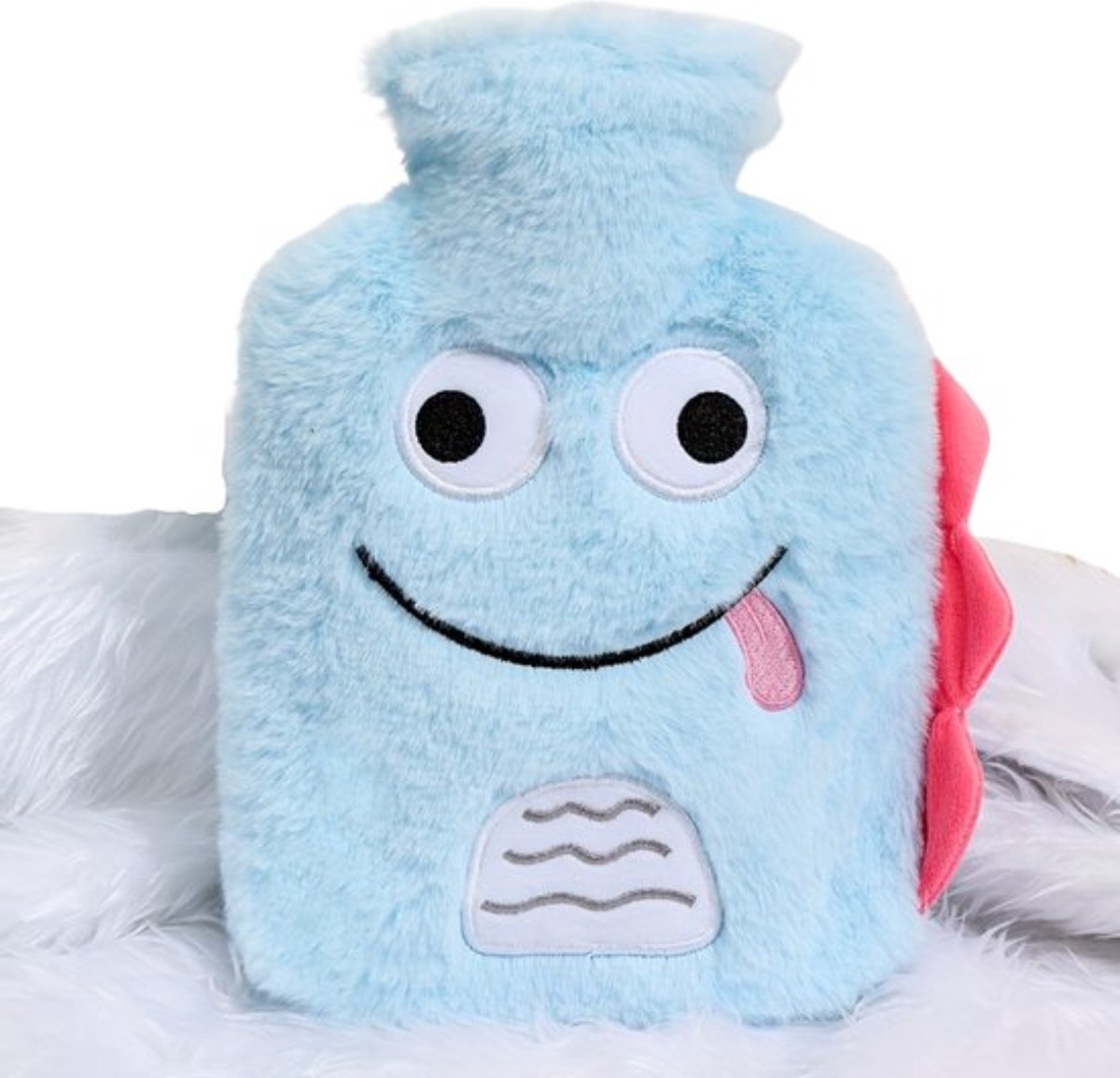 Goedkoopste Bovista Warmwaterzak Met Hoes - Warmwaterkruik - Warmtekussen - Warmtekruik - Knuffel - Kruik - Bag - Blauw