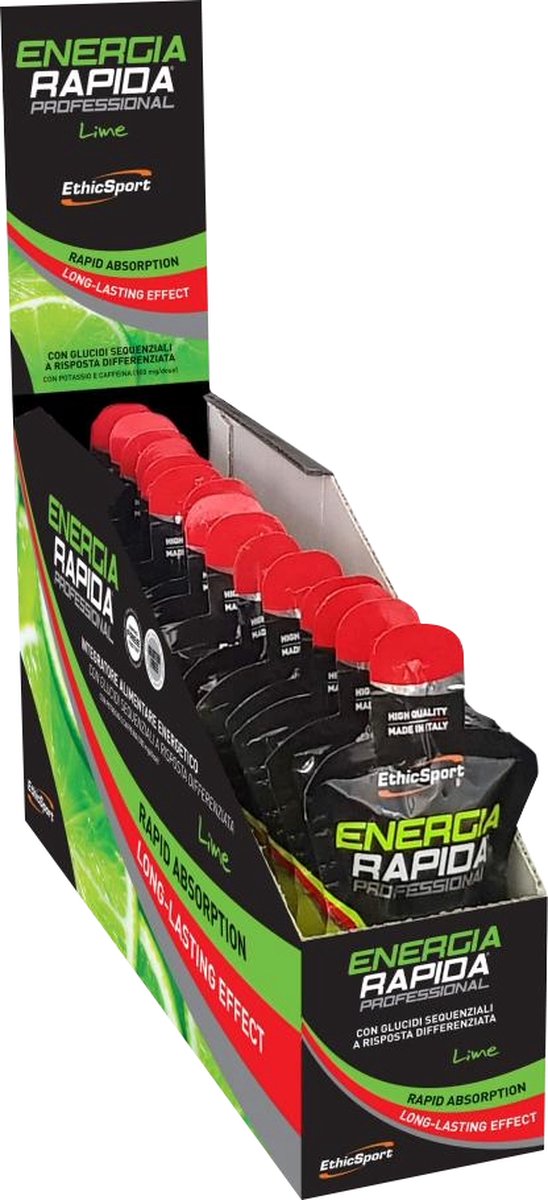 Goedkoopste EthicSport - Gels - Energia Rapida Professional - 15 x 50 ml - LIME Smaak - Isotonic Energygel - Sportgel - Energy gel - Vegan, glutenvrij en getest op doping