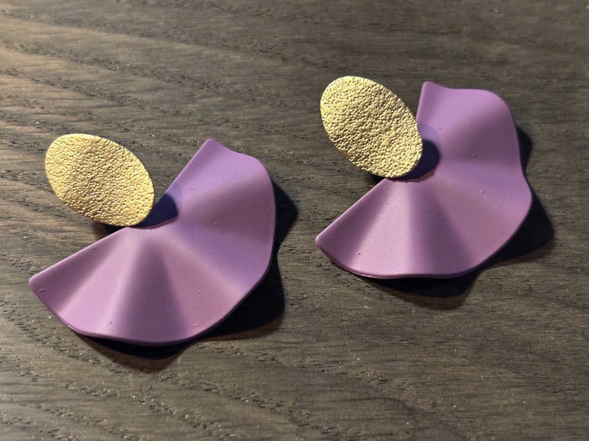Vibe - Lien - oorbellen - paars - goud