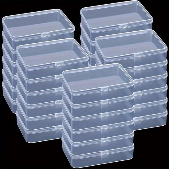 Foto: Mgm trading 10 stuks doorzichtige plastic opbergcontainers met deksel perfect voor kralen spelstukken visitekaartjes knutselbenodigdheden plastic containers met dekselen kralenopbergcontainers