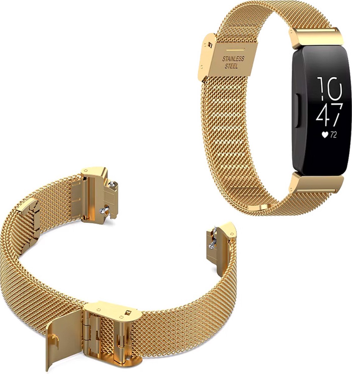 CHPN - Milanese Band geschikt voor Fitbit Charge 3 4 - Goud - Maat S/M - Horlogeband voor Fitbit - Armband - Polsband - Goudkleurig bandje