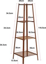 ByBusby® Plantes Rack - Support pour plantes - Bamboe - 4 niveaux