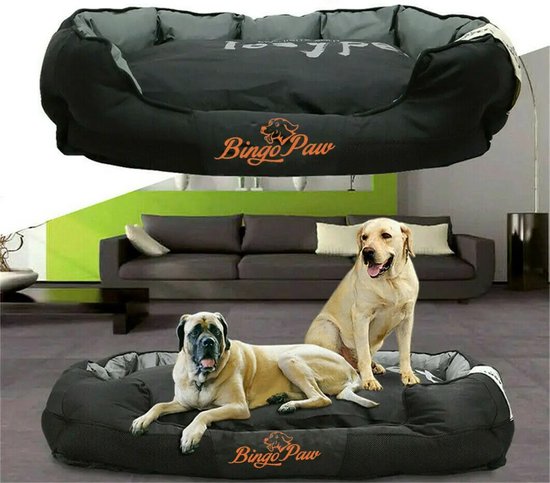 Mason® - Orthopedische hondenbed - kussen voor grote en middelgrote honden - donzig en wasbaar - hondenmand met traagschuim - hondenbox - hondenligstoel - hondenmand - hondenkussen L (130 x 90 x 26 cm) - Zwart