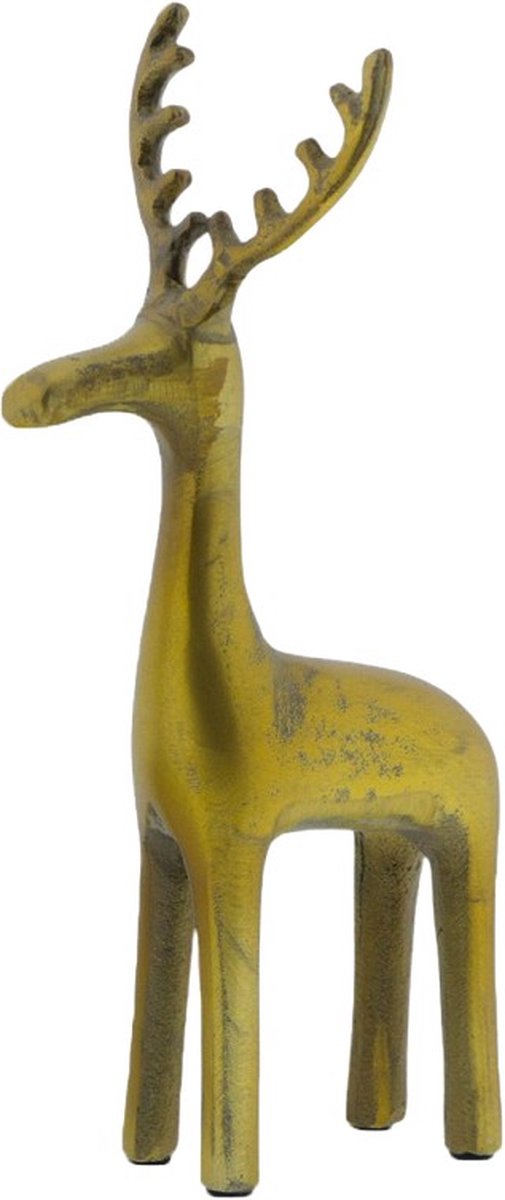 Home Society - Rendier - Hert - Saul - L - Goud - Metaal - 27 cm hoog