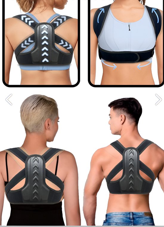 Rugbrace Posture Corrector voor Vrouwen en Mannen | Verstelbare Bovenrug Straightener | Houding Corrector |Rug en schouderondersteuning