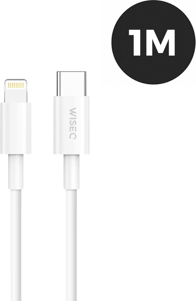 Bol.com WiseQ - Geschikt Voor iPhone kabel USB C naar Apple Lightning - Voor Snelladers - 1 meter aanbieding