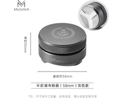 MUVNA - A-style espresso distributor - Verdeler - Barista tool - Grijs - 3 vlaks bodem - 58mm -LET OP! Voor grote filterbakjes van 58mm