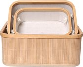 ENGLISH HOME Bamboe manden 3 stuks - Multifunctionele mand - Opbergmanden - 40x30x16cm | 36x26x14cm| 30x22x12cm | Opberg Box/Doos/Mand/Vakken - Opbergsysteem