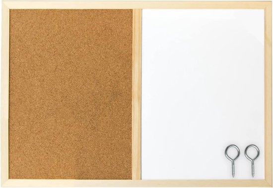 Bi-Office Budget Whiteboard with Wooden Frame, Dry-Wipeable, 5 Sizes Selectable, 60 x 40 cm