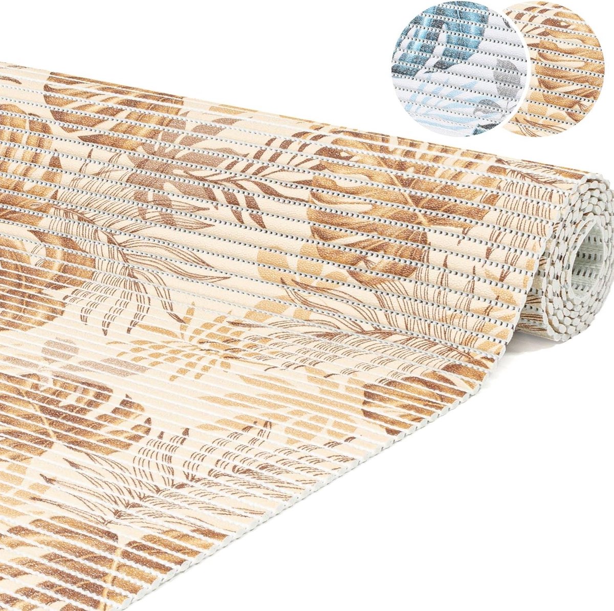Goodivery ® Zachte Antislip Badmat met Palmbladeren Ontwerp 1500 x 65 cm voor Diverse Ruimtes