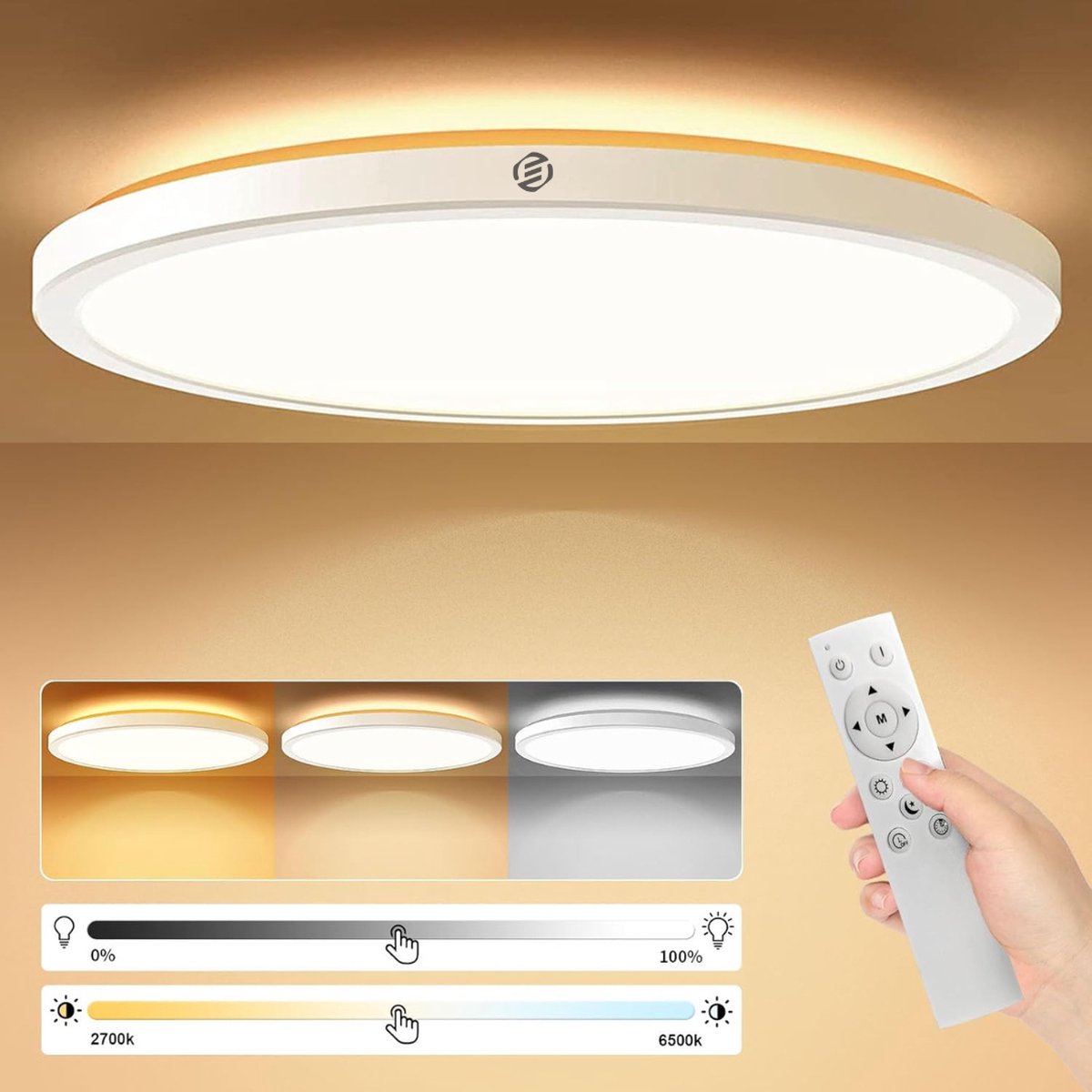 Equivera Plafonaire Lamp - Lamp - Plafond Lamp - Plafonnaire Lamp - Plafondlamp Wit