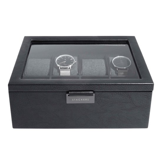 STACKERS BLACK - Luxe Horloge Doos - Opbergdoos - 8 horloges - Heren