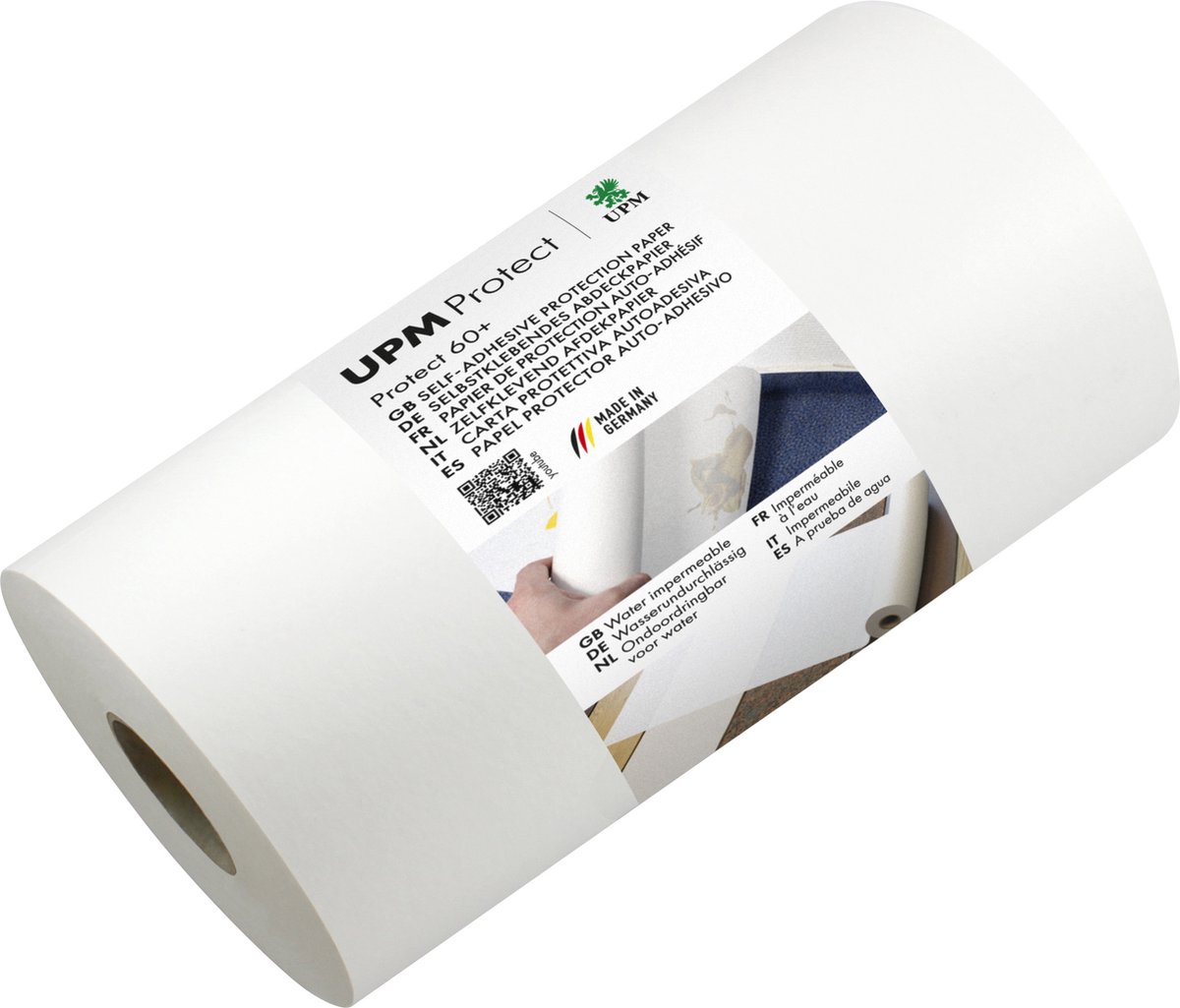 UPM afdekpapier - zelfklevend P60+ - 15 cm x 50 m - wit - IN-P6015050-KW