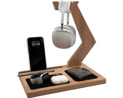Industrial Living Koptelefoon Houder – Hoofdtelefoon Standaard Bureau – Gaming Headset Stand – Hout