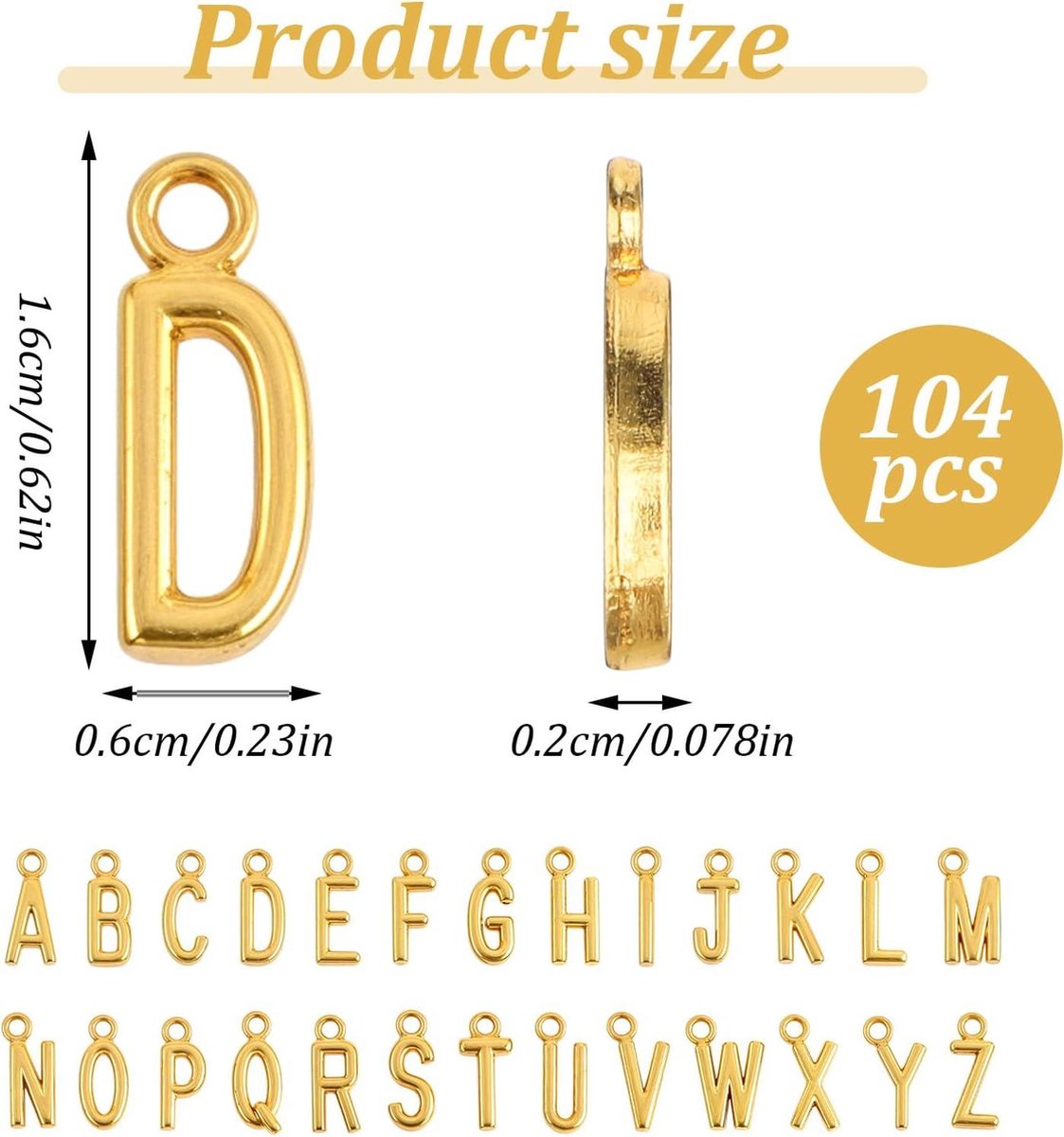 14 karaat gouden letter hanger alfabet | -NL