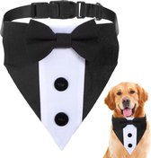 Smoking pour chien réglable avec nœud papillon pour mariage – Robe formelle pour chien – Costume noir pour petits et grands chiens