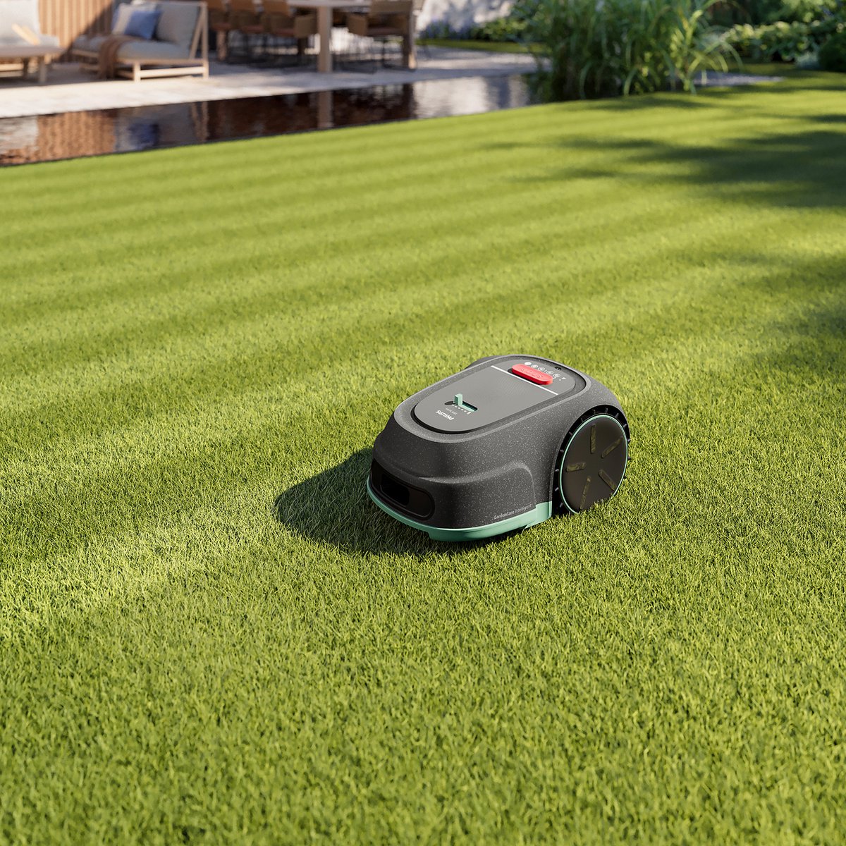 Afbeelding 3 van Philips robotmaaier 3000-serie - kruismaaien, GPS-mapping, slim maaien, regensensor, grijs (RSL3000/10)
