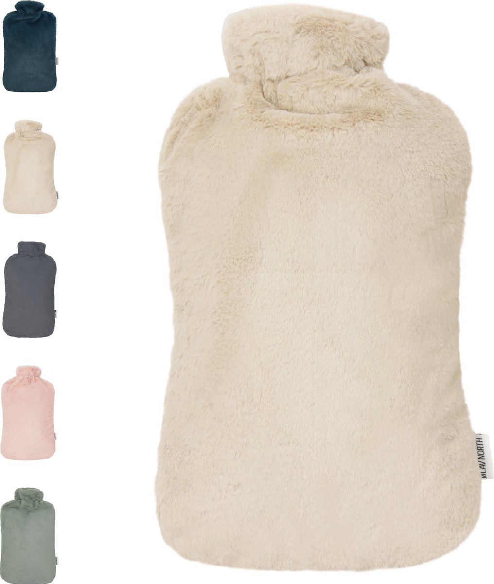 Goedkoopste Ølav North - XXL Kruik met Nordic Fur hoes - Tot 8 uur warmte - Heerlijk zacht - Warmwaterkruik - 3.4 liter – Sand Beige - Cadeau voor haar, vrouw, vriendin