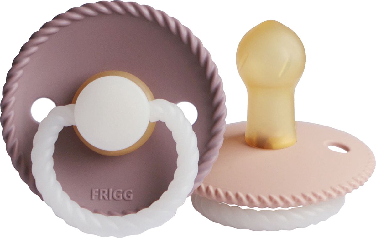 Goedkoopste Frigg Rope Night Fopspeen - 0-6 mnd (2 stuks) - Twilight Mauve/Blush