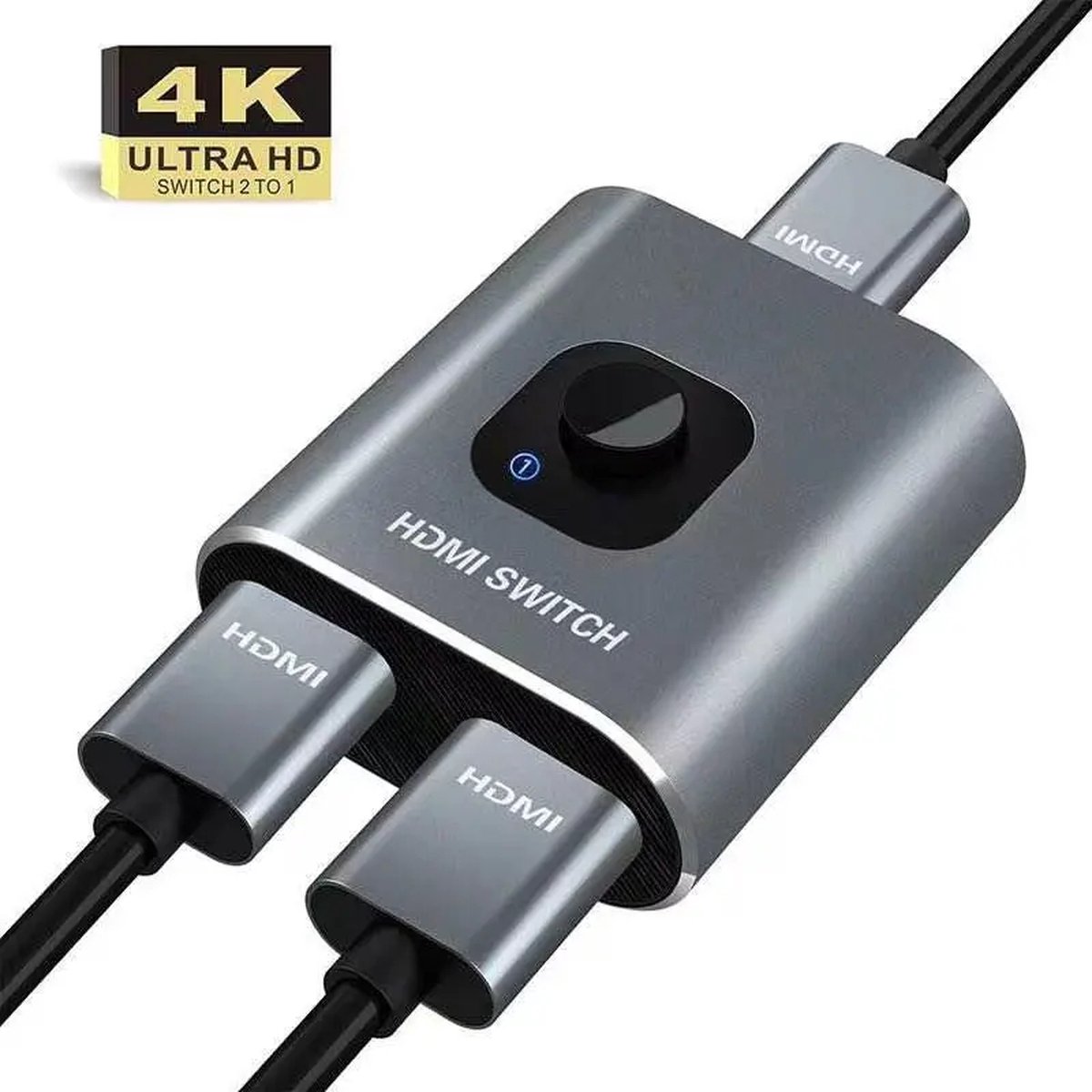 HDMI Switch - 2-in-1 Out / 1-in-2 Out – Bi-directional – Supports 4K-60Hz, 1080p-120Hz